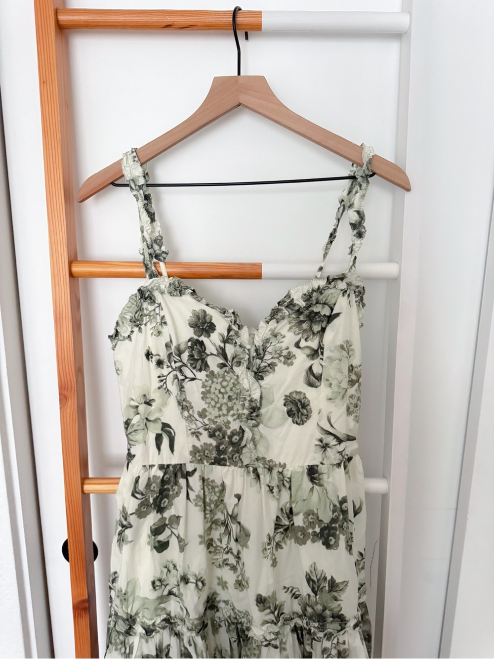 Anthropologie Sleeveless Sweetheart A-Line Midi Dress Eyelet Green - Picture 6 of 15